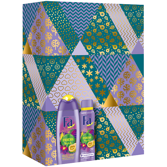 Fa Ipanema Night sprchový gel 250 ml + deodorant sprej pro ženy 150 ml, kosmetická sada