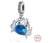Charm Srebrny 925 Krab niebieski z Murano szkła, zawieszka na bransoletkę zwierzę