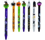 Colorino Gumowalne pióro Halloween fioletowa czaszka, niebieski wkład 0,5 mm