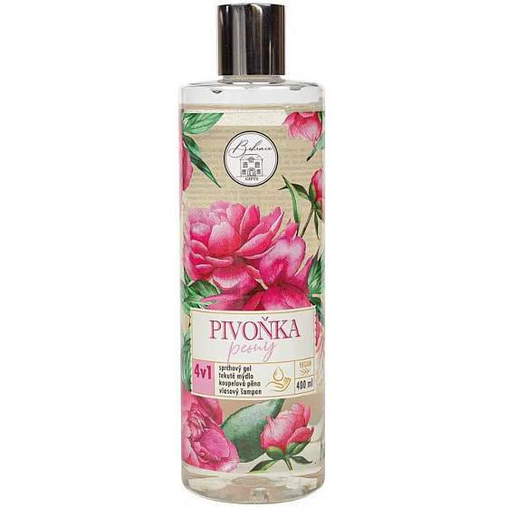 Bohemia Gifts 4v1 Piwonka żel pod prysznic, szampon, kąpiel i mydło 400 ml