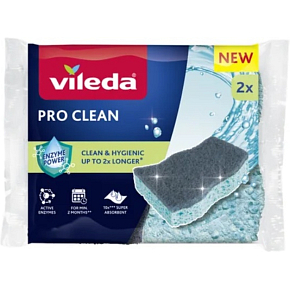 Vileda Pro Clean gąbka wiskozowa do naczyń, 2 szt.