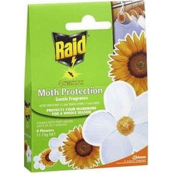 Raid Anti-Moth Protection Spring & Summer proti molům s vůní jara a léta 4 kusy