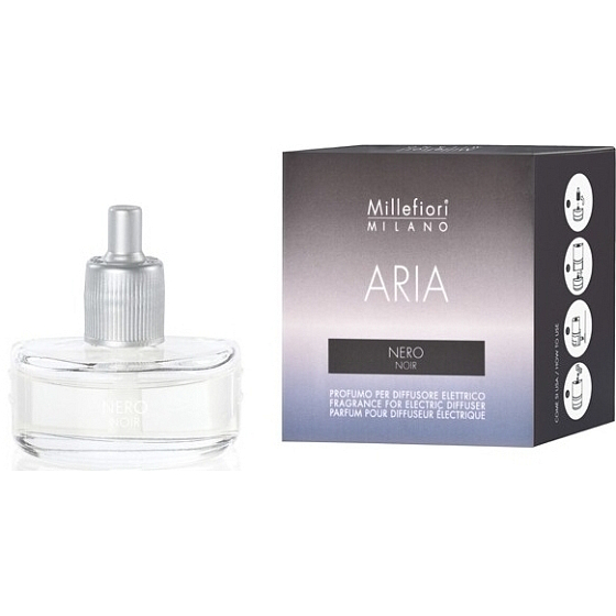 Millefiori Milano Aria Nero - Černá náplň do elektrického difuzéru voní 6-8 týdnů 20 ml