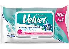 Velvet Intima 2w1 nawilżany papier toaletowy, 42 szt.