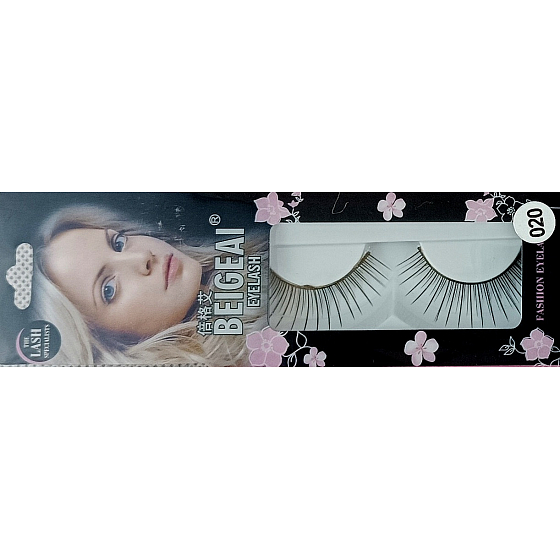 EyelaShes Umělé řasy s lepidlem 020 Černé 1 pár