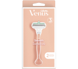Gillette Venus Smooth Sensitive maszynka do golenia z 3 ostrzami + zapasowe głowice 2 sztuki dla kobiet