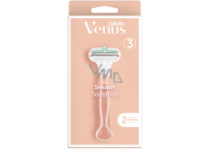 Gillette Venus Smooth Sensitive maszynka do golenia z 3 ostrzami + zapasowe głowice 2 sztuki dla kobiet