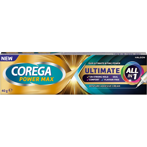 Corega Power Max Ultimate All in One krem do utrzymywania protez zębowych, 40 g