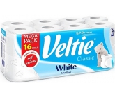 Veltie White toaletní papír bílý 2 vrstvý 180 útržků 16 rolí