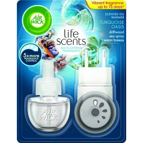 Air Wick Life Scents Tyrkysová laguna elektrický osvěžovač vzduchu komplet 19 ml