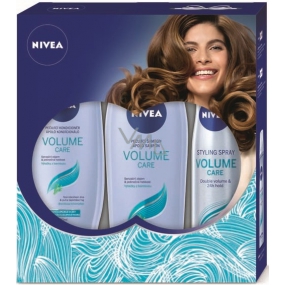 Nivea Volume Care šampon 250 ml + kondicionér 200 ml + Volume Sensation lak na vlasy 250 ml, kosmetická sada Nivea Volume Care šampon 250 ml + kondicionér 200 ml + Volume Sensation lak na vlasy 250 ml, kosmetická sada
