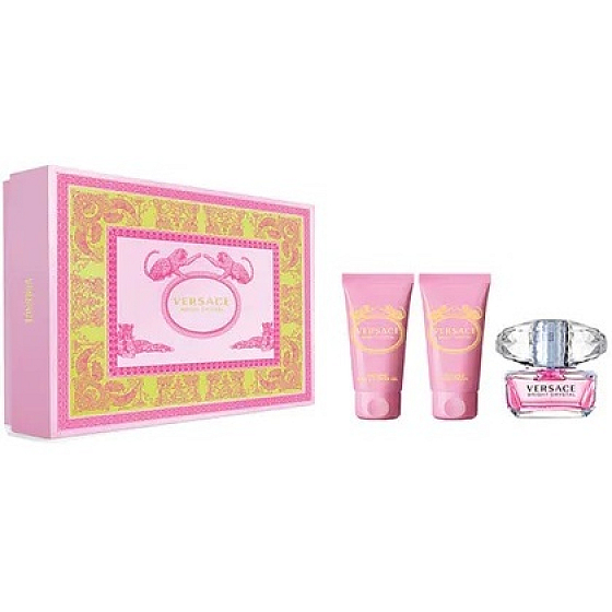 Versace Bright Crystal toaletní voda pro ženy 50 ml + tělové mléko 50 ml + sprchový gel 50 ml, dárková sada
