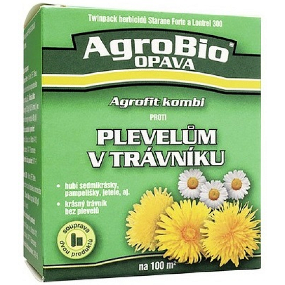 AgroBio Agrofit kombi New proti plevelům v trávníku, na 100 m2 Starane Forte 6 ml + Lontrel 300 8 ml, souprava dvou produktů F006M55001 + 23A2013F11, 1/2024