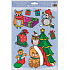 Okenní fólie bez lepidla s glitrem Merry Christmas sovičky 30 x 20 cm