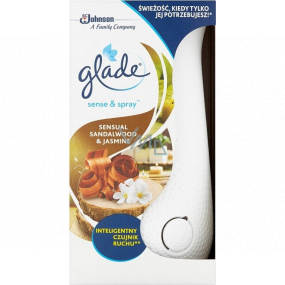 Glade Sense & Spray Sensual Sandalwood & Jasmine - Smyslné santalové dřevo a jasmín automatický osvěžovač vzduchu 18 ml sprej