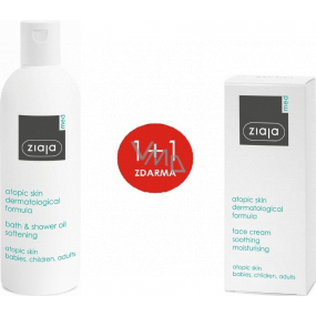 Ziaja Med Atopic Dermatitis Care atopická péče promašťující mycí olejíček do koupele 270 ml + Ziaja Med Atopic Dermatitis Care zklidňující hydratační krém 50 ml, duopack
