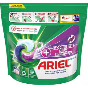 Ariel Pods+ Complete Care Fiber Protection kapsułki żelowe do prania kolorów 36 szt. 907,2 g