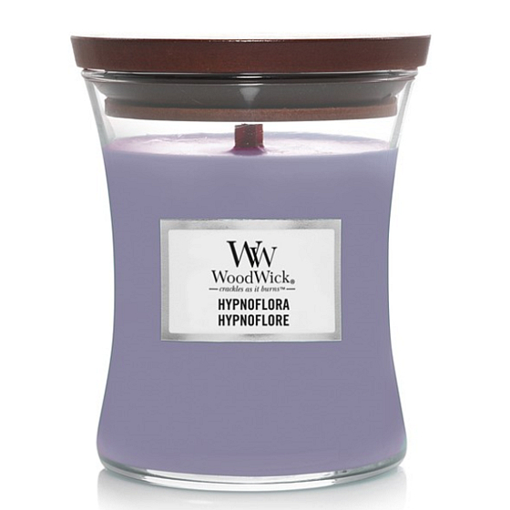 WoodWick Hypnoflora Měsíční květina vonná svíčka s dřevěným knotem a víčkem sklo střední 275 g