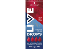 Schwarzkopf Live Drops Ohnivá červená barvicí kapky na vlasy, 30 ml