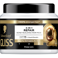 Schwarzkopf Gliss regeneracyjna maska do włosów 4 w 1 dla mocno uszkodzonych i suchych włosów, 400 ml