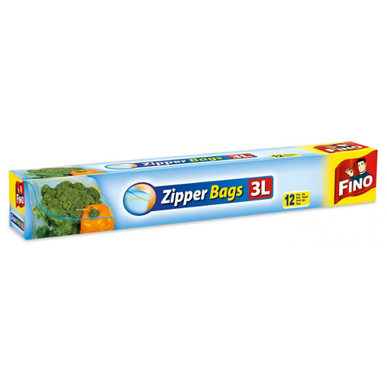 Fino Zipper Bags sáčky na zip 3 litry, 12 kusů