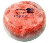 Fragrant Warm Glycerinowe mydło masujący z gąbką wypełnioną perfumami Beyonce Heat w kolorze białooranżowym 200 g
