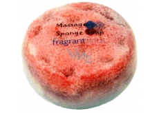 Fragrant Warm Glycerinowe mydło masujący z gąbką wypełnioną perfumami Beyonce Heat w kolorze białooranżowym 200 g