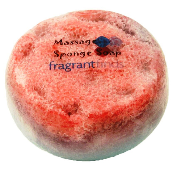 Fragrant Warm Glycerinowe mydło masujący z gąbką wypełnioną perfumami Beyonce Heat w kolorze białooranżowym 200 g