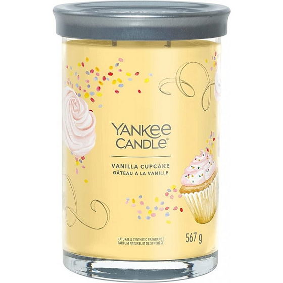 Yankee Candle Vanilla Cupcake - Vanilkový košíček vonná svíčka Signature Tumbler velká sklo 2 knoty 567 g