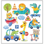 Naklejki dekoracyjne Transport 13 x 15,5 cm 25 sztuk