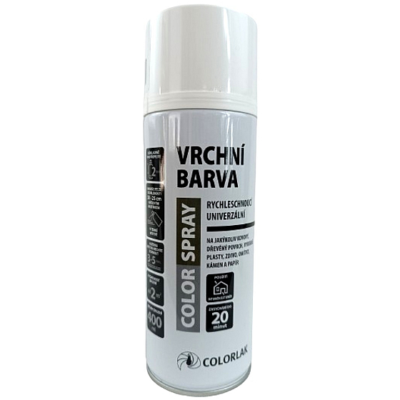 Colorlak Color spray RAL9010 farba biała błyszcząca spray 400 ml
