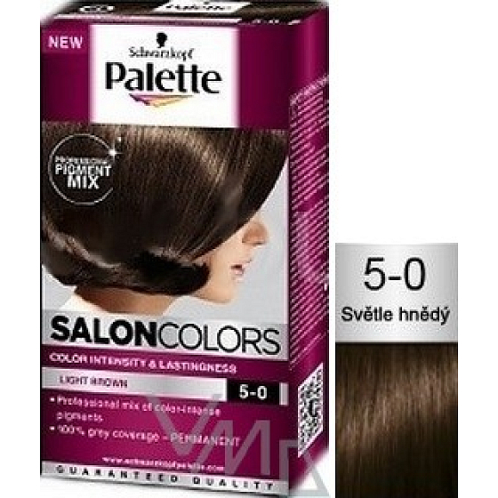 Schwarzkopf Palette Salon Colors barva na vlasy odstín 5-0 Světle hnědá
