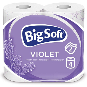Big Soft Violet 2-warstwowy papier toaletowy, 4 rolki, 20 m rolka