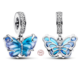 Zawieszka ze srebra próby 925 Motyl z Murano, charms do bransoletki