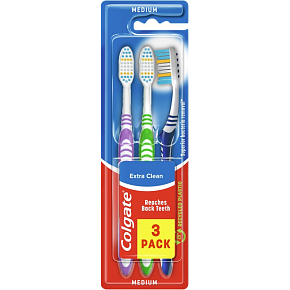 Colgate Extra Clean medium szczoteczka do zębów 3-pack