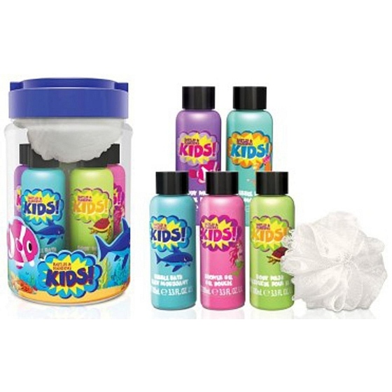 Baylis & Harding Kids Pěna do koupele 100 ml 2 kusy + 2 x mycí gel 100 ml + 1 x sprchový krém 100 ml + mycí houbička, kosmetická sada