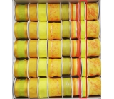 Ditipo Wstążka materiałowa z drucikiem żółta neon 4 m x 15 mm