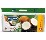 Big Soft Kokosowy papier toaletowy biały 200 listków 2-warstwowy 10 sztuk