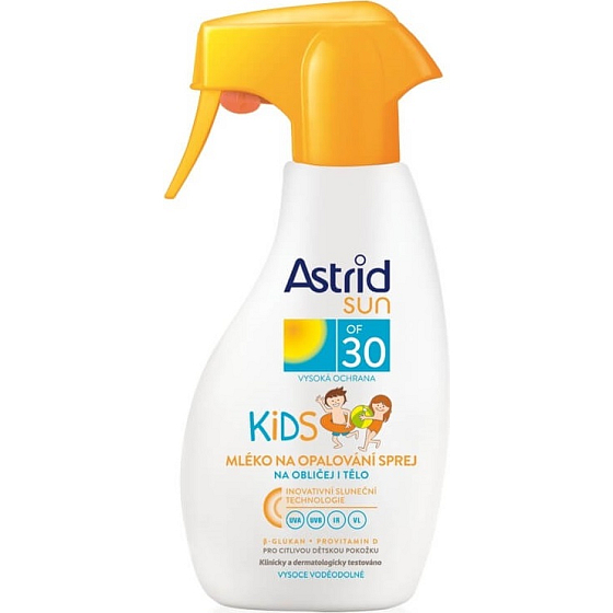 Astrid Sun Kids OF30 mléko na opalování sprej 200 ml