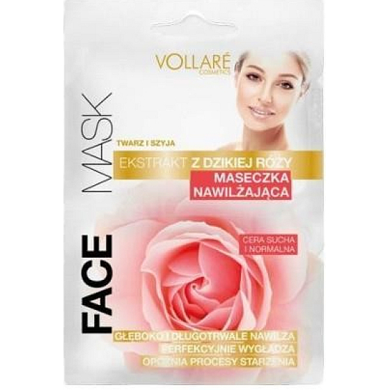 Vollaré Cosmetics Hydratační maska s výtažkem z divoké růže na obličej a krk 2 x 5 ml