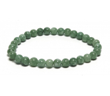 Jadeit Birmański zielony naszyjnik elastyczny naturalny kamień, kuleczka 6 mm / 16 - 17 cm