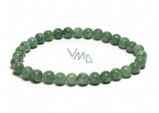 Jadeit Birmański zielony naszyjnik elastyczny naturalny kamień, kuleczka 6 mm / 16 - 17 cm