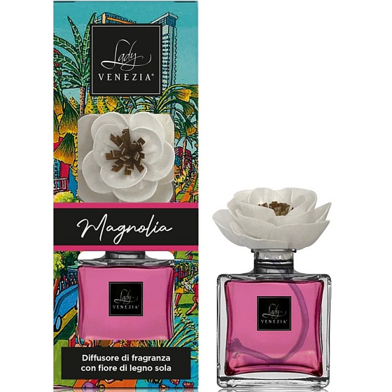 Lady Venezia Naif Magnolia - Dyfuzor zapachowy z aromatem magnolii z kwiatem do stopniowego uwalniania zapachu 100 ml