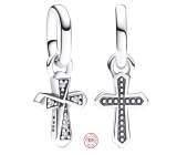 Charm Srebrny 925 Křížek - Mini medailon, přívěsek na náramek symbol