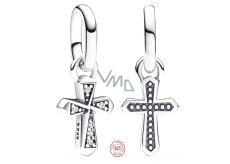 Charm Srebrny 925 Křížek - Mini medailon, přívěsek na náramek symbol