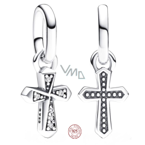Charm Srebrny 925 Křížek - Mini medailon, přívěsek na náramek symbol