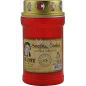 Bony znicz cmentarny Anny Czeskiej czerwona