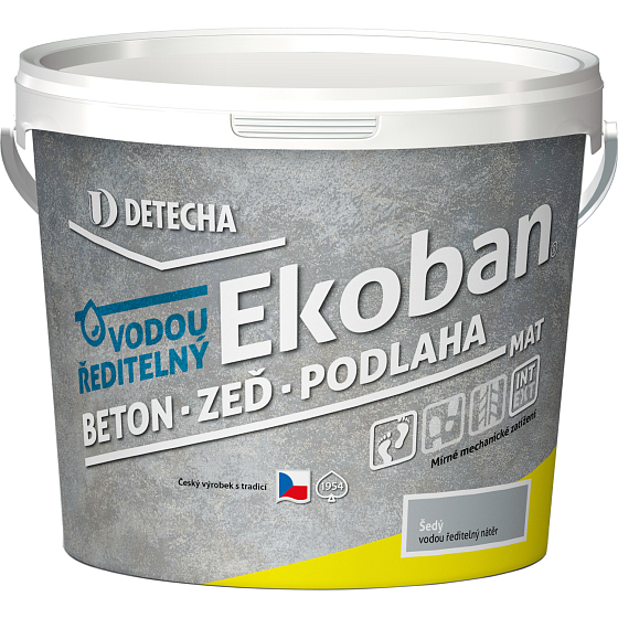 Detecha Ekoban farba do drewna i betonu, szara, 5 kg