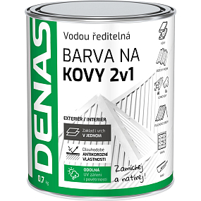 DENAS FARBA DO METALU 2w1 antykorozyjna szybkoschnąca farba, 0100 biała, 700 g