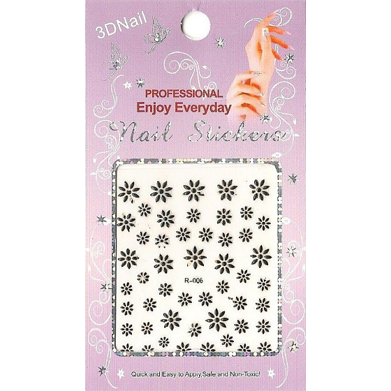 Nail Stickers 3D nálepky na nehty 1 aršík 10100 R-006